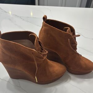 Michael Kors Brown Wedge Ankle Boots
